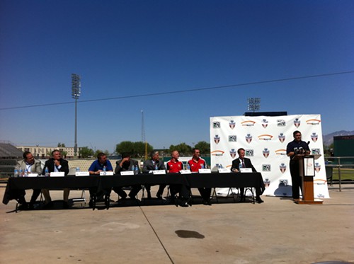 The panel at the Desert Cup announcement at Kino Sports Complex.